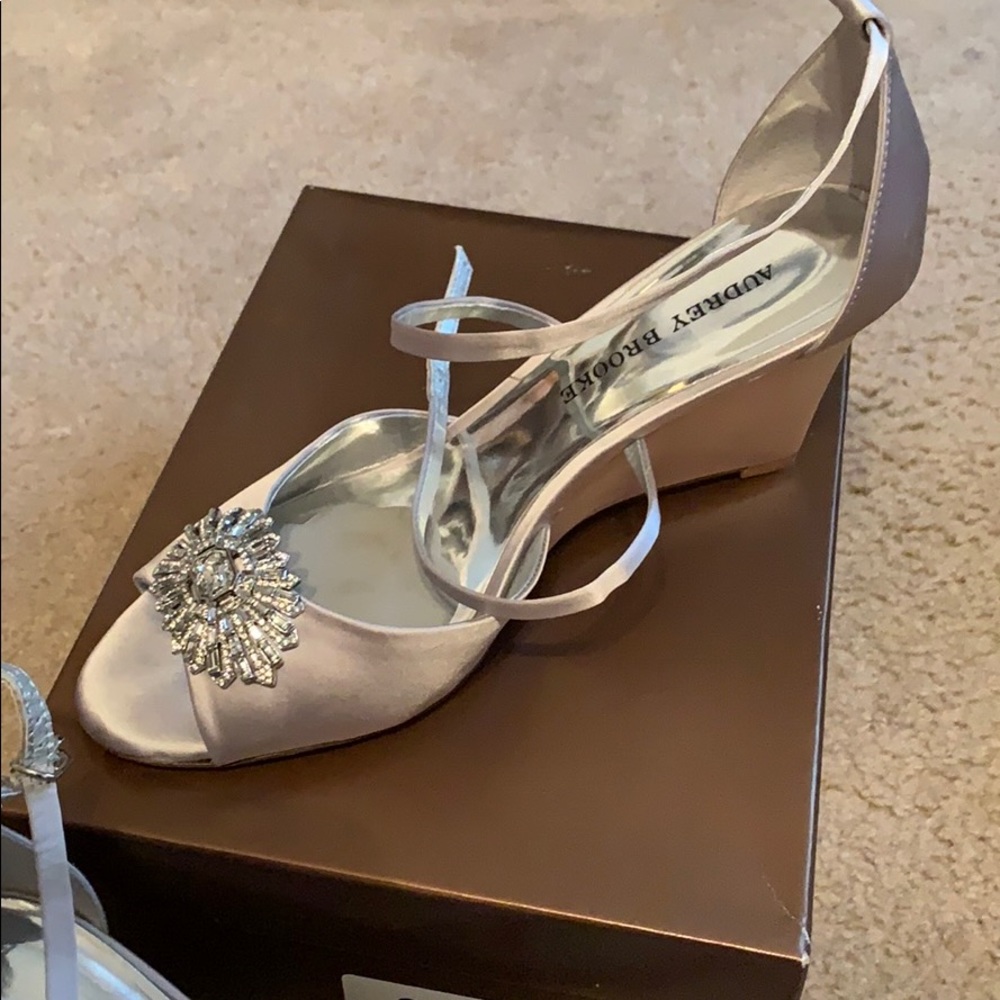 Silver wedding shoes